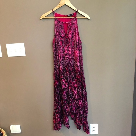 NWT INC Pink Snakeskin Keyhole Midi‎ Dress Medium - Picture 3 of 6